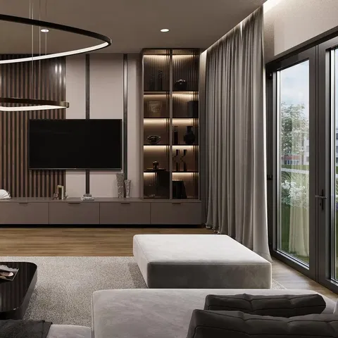 Хол; гледка, модерен стил, естествена светлина