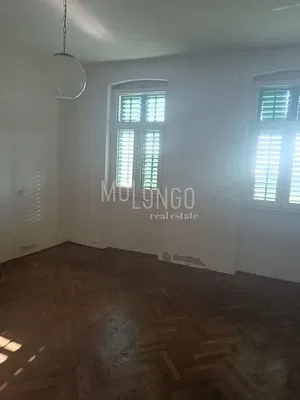 Obývací pokoj; dřevěná podlaha, přirozené světlo