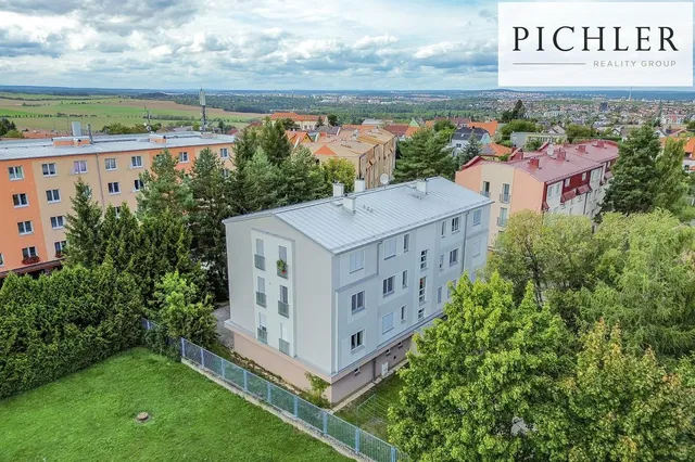 House and surroundings; view