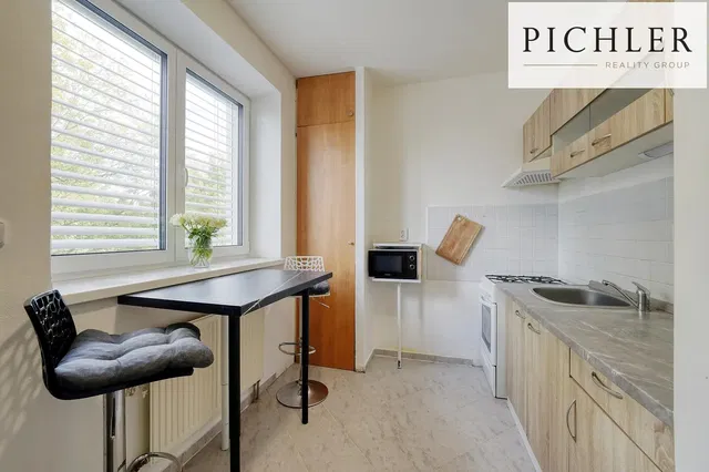 Kitchen; view, tile floor, renovated, natural light
