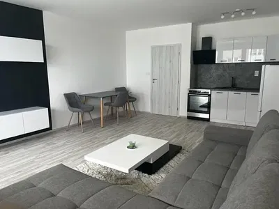 Wohnzimmer; küchengeräte, holzboden, tageslicht, moderner stil