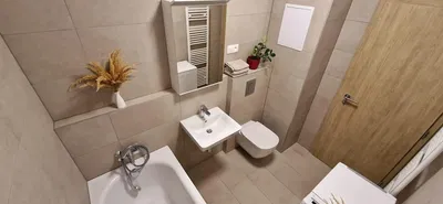 Toilette; fliesenboden, renoviert, tageslicht, moderner stil