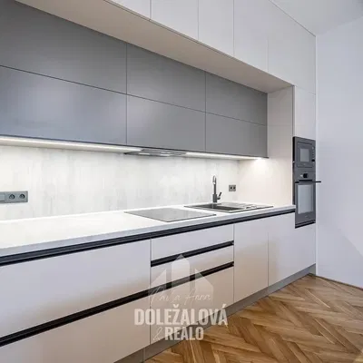 Küche; küchengeräte, moderner stil, holzboden, renoviert, tageslicht