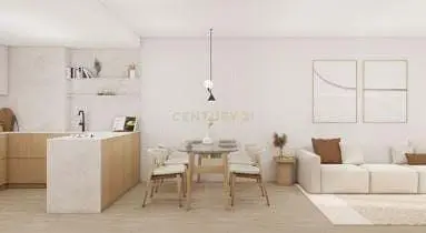 Wohnzimmer; blick, küchengeräte, tageslicht, moderner stil, holzboden