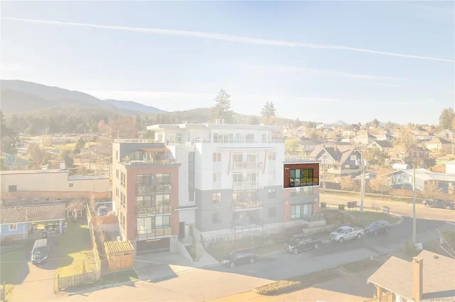 House and surroundings; view