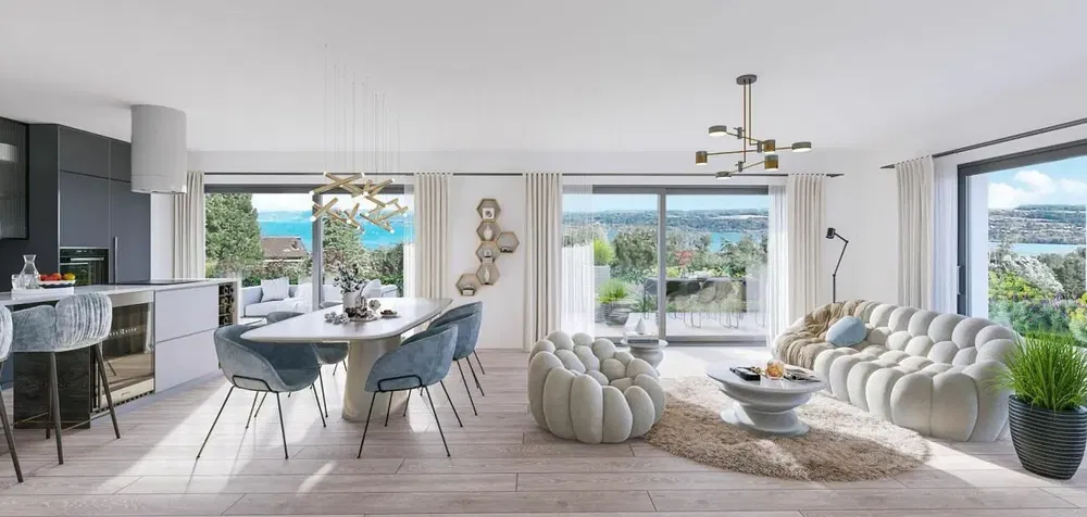 Salón; vista, luz natural, estilo moderno