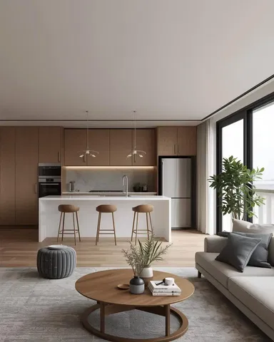 Living room; view, natural light, modern style