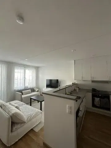 Soggiorno; luce naturale, pavimento in legno