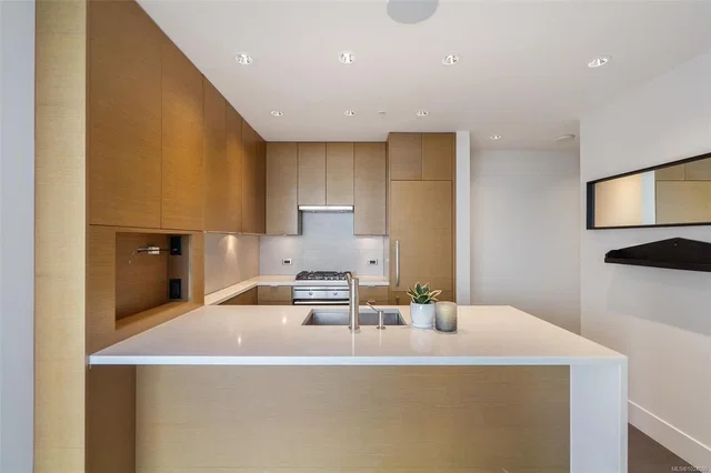 Cuisine; électroménager, rénové, lumière naturelle