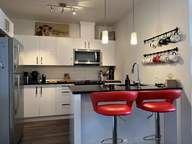 Kuchyňa; kuchynské spotrebiče, prirodzené svetlo, moderný štýl