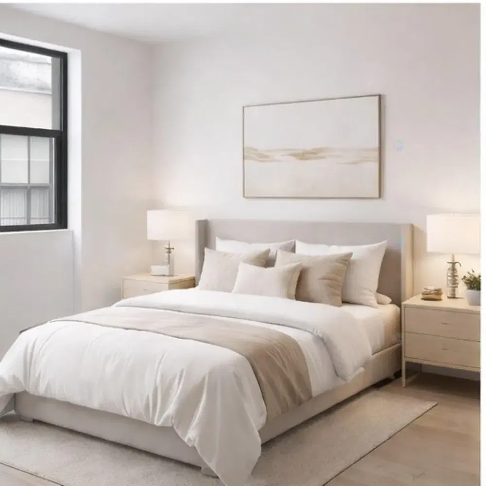 Chambre; lumière naturelle, style moderne