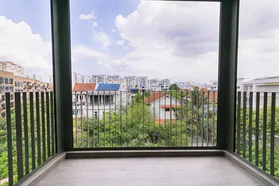 Balkon; blick, fliesenboden