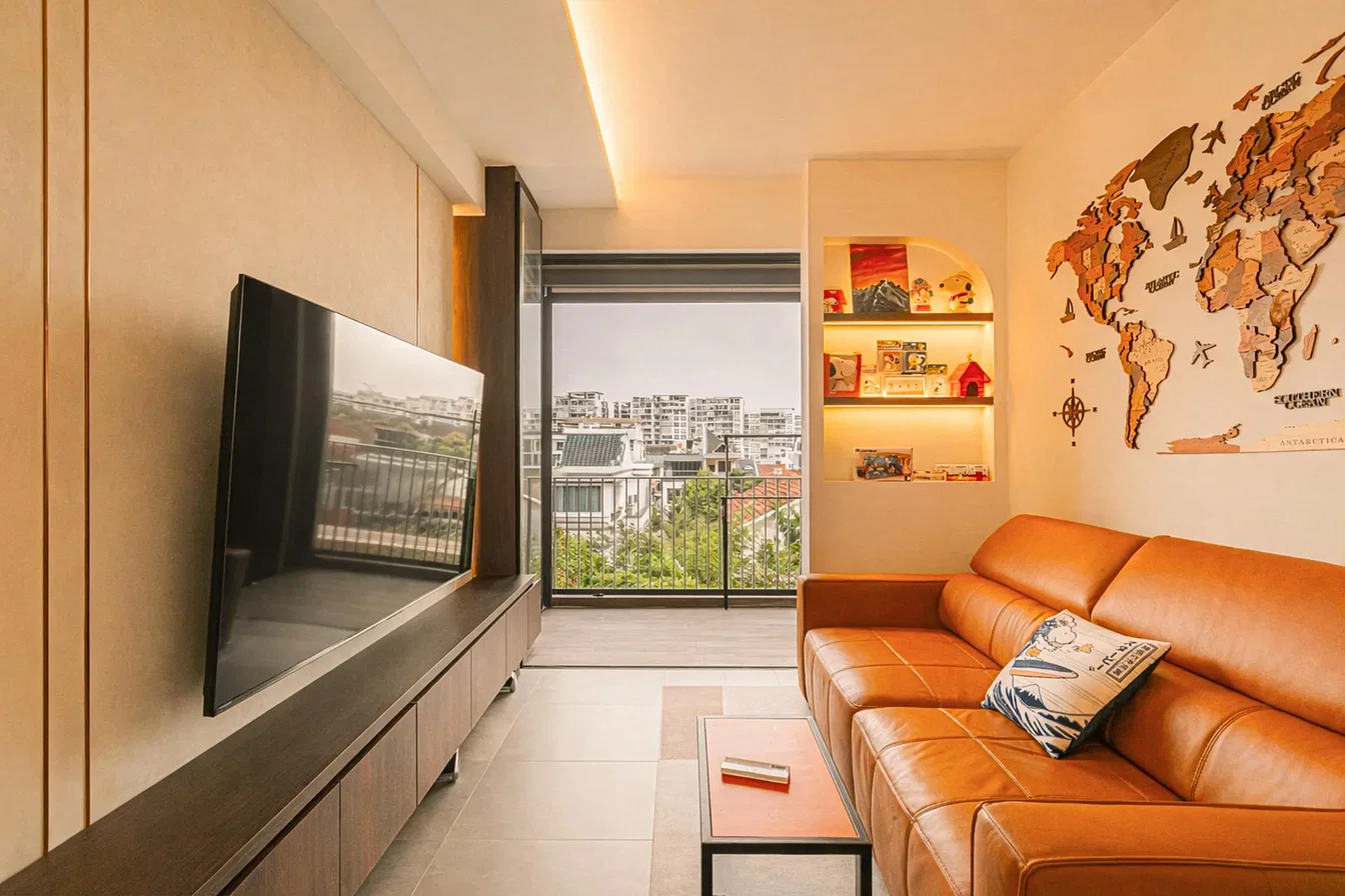 Wohnzimmer; blick, moderner stil, tageslicht