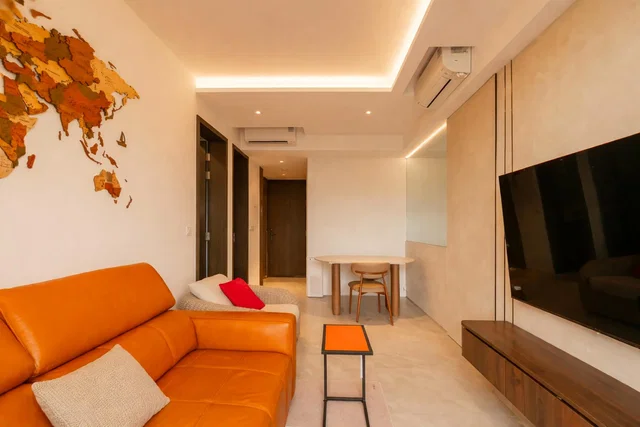 Obývačka; moderný štýl, prirodzené svetlo