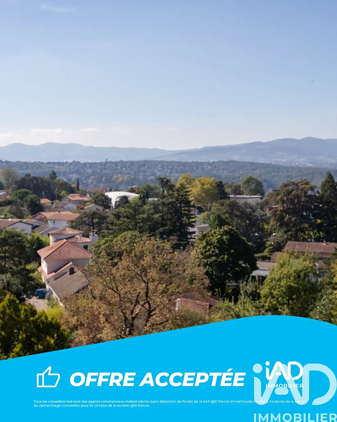 House and surroundings; view