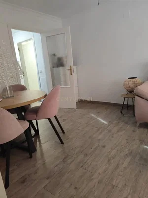 Living room; tile floor, modern style