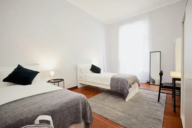 Bedroom; wood floor, natural light