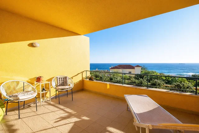 Balkon; blick, fliesenboden