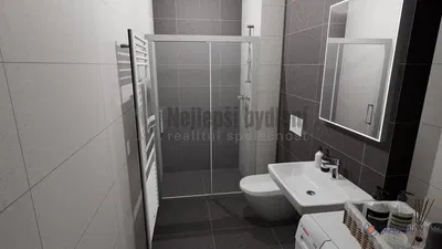 Badezimmer; fliesenboden, renoviert, tageslicht, moderner stil