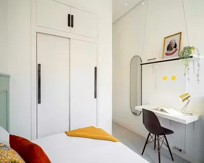 Camera da letto; luce naturale, stile moderno