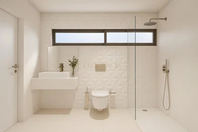 Banyo; tadilatlı, doğal ışık, fayans zemin