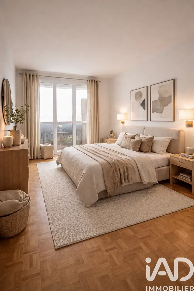 Schlafzimmer; tageslicht, moderner stil, holzboden