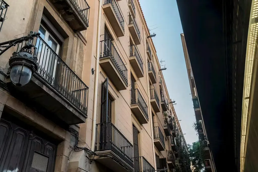 House and surroundings; view