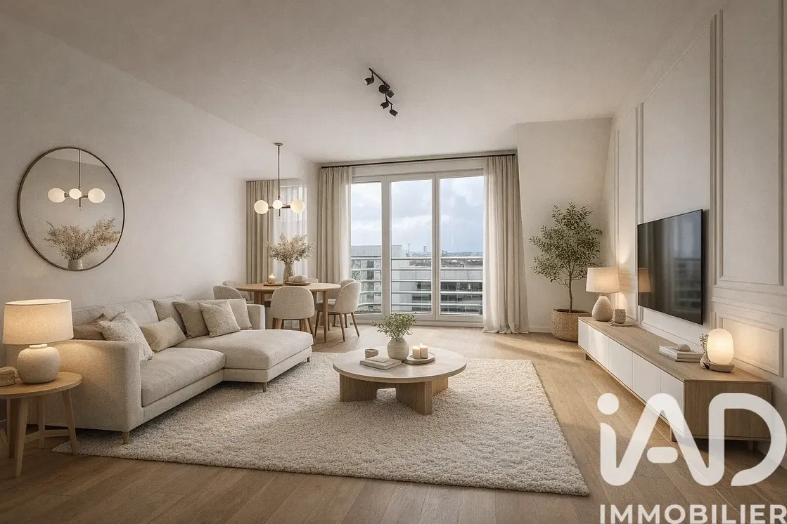 Salon; vue, lumière naturelle, style moderne, parquet