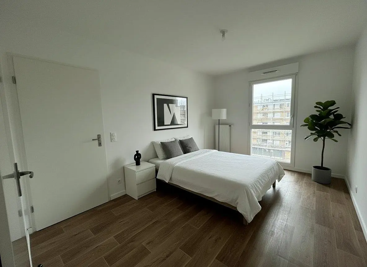 Bedroom; natural light, wood floor