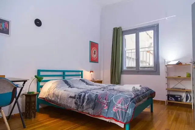 Bedroom; wood floor, natural light