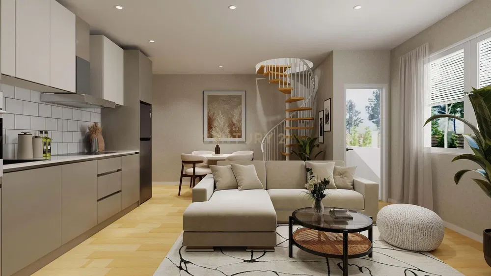 Obývací pokoj; výhled, přirozené světlo, moderní styl