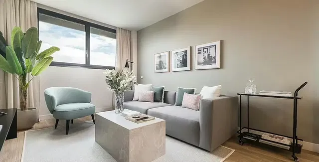 Salon; lumière naturelle, style moderne