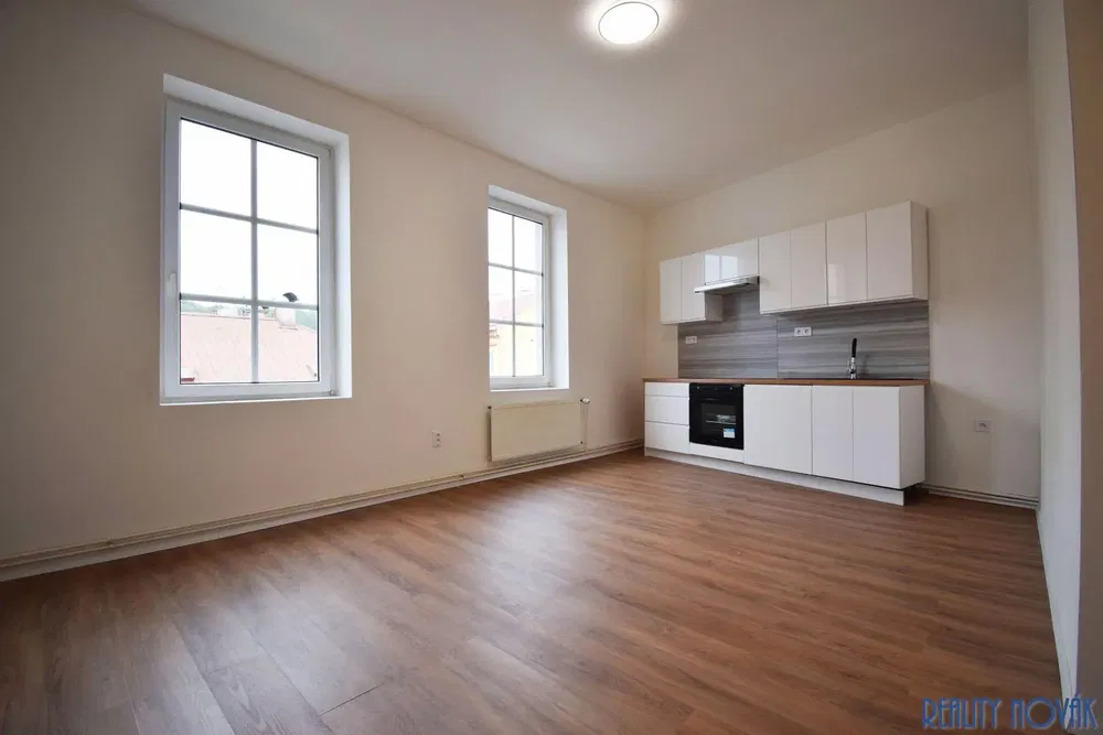 Kuchyňa; výhľad, kuchynské spotrebiče, prirodzené svetlo, moderný štýl, po rekonštrukcii, drevená podlaha