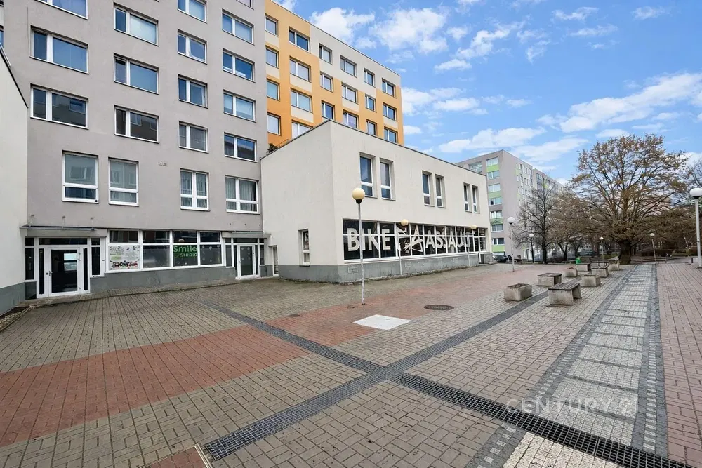 House and surroundings; view