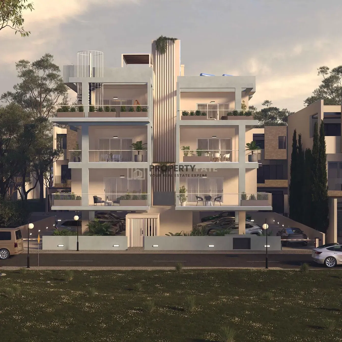 Casa y alrededores; vista