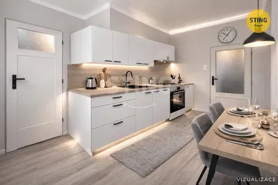 Kuchyňa; kuchynské spotrebiče, moderný štýl, po rekonštrukcii, prirodzené svetlo