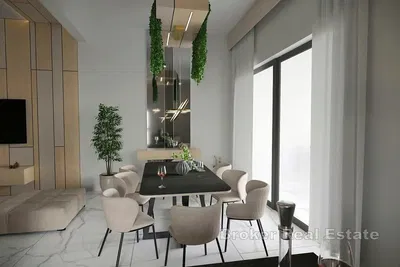 Comedor; estilo moderno, luz natural, suelo de baldosas