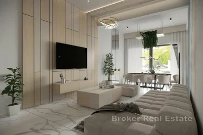 Salón; luz natural, estilo moderno, suelo de baldosas