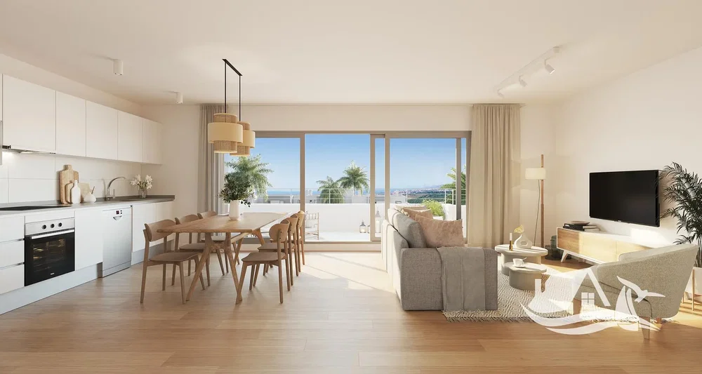 Wohnzimmer; blick, holzboden, tageslicht, moderner stil