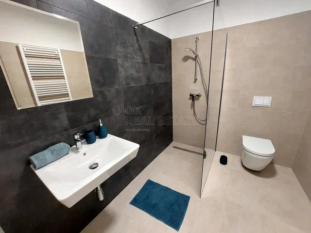 Баня; плочки, ремонтиран, естествена светлина, модерен стил