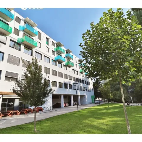 House and surroundings; view