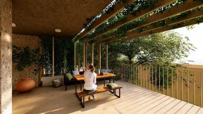 Тераса; природно светло, поглед