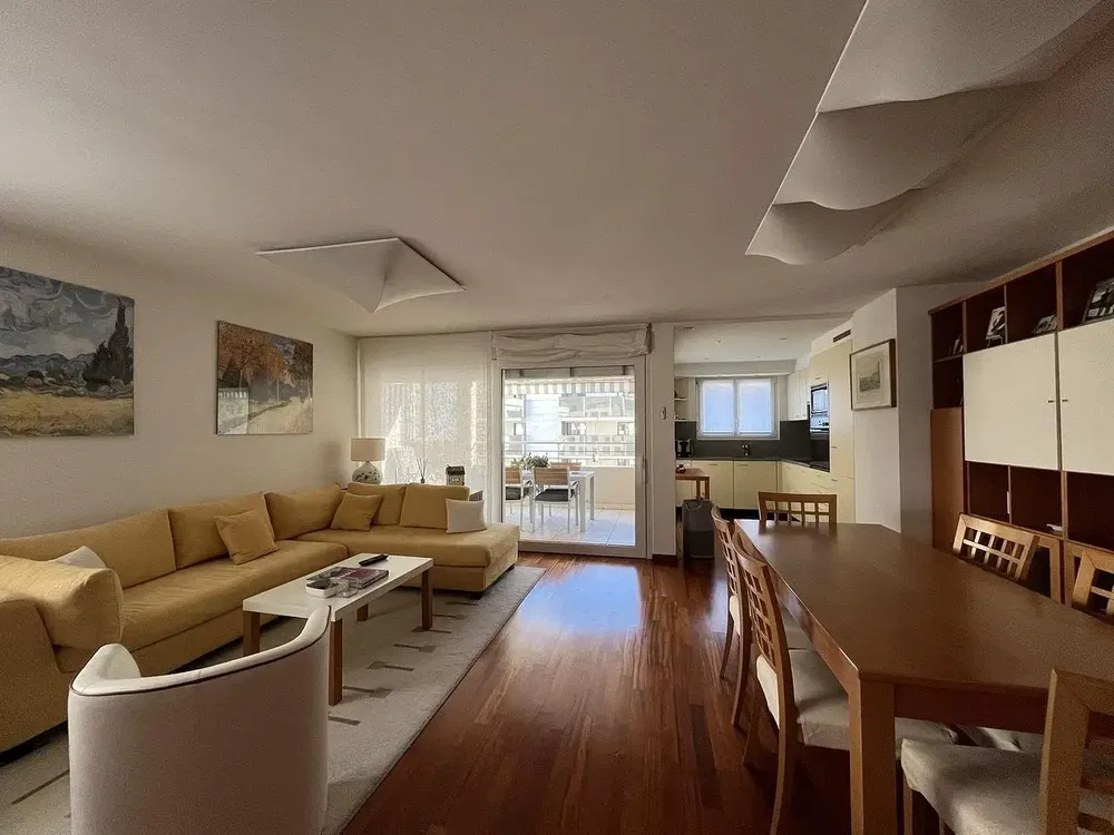 Salon; parquet, lumière naturelle, style moderne, vue