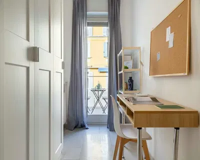 Spavaća soba; pogled, prirodna svjetlost, moderan stil