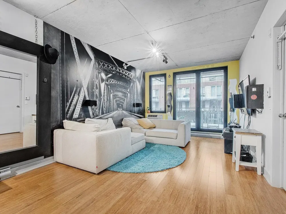 Living room; view, wood floor, natural light, modern style
