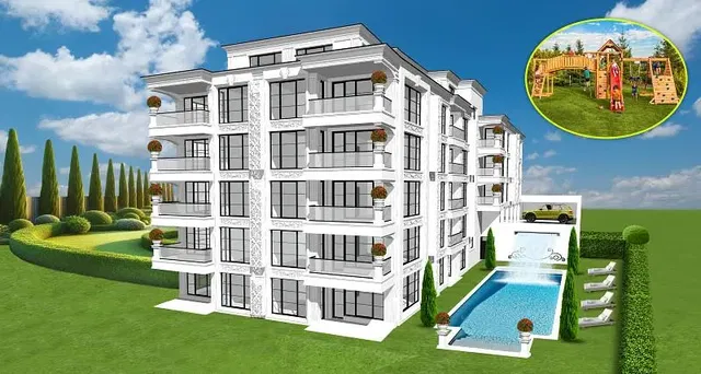 Dům a okolí; výhled