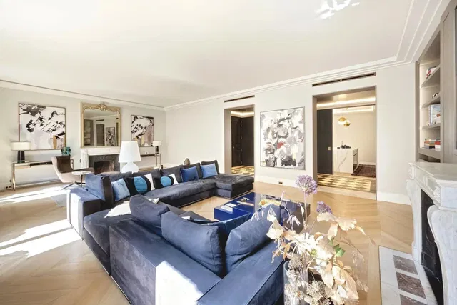 Living room; natural light, fireplace, wood floor, modern style