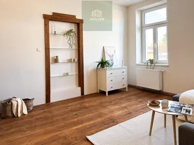 Living room; wood floor, natural light, modern style