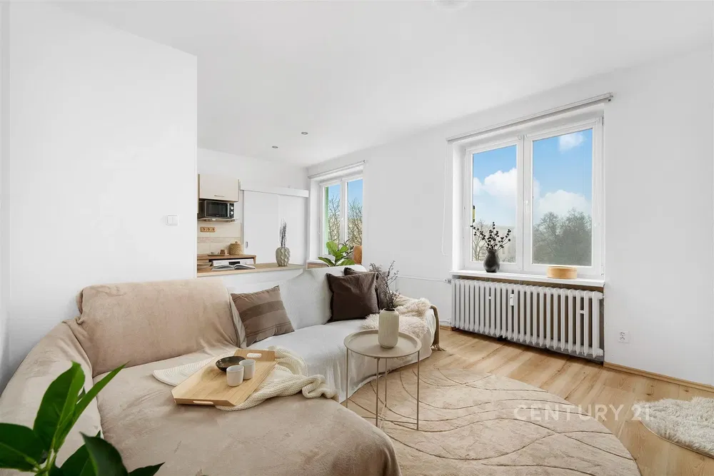 Wohnzimmer; tageslicht, holzboden, moderner stil, blick