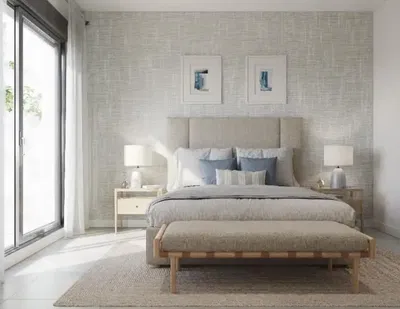 Schlafzimmer; tageslicht, moderner stil